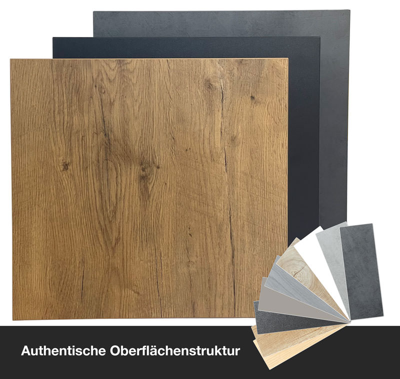 Melamin-Küchenfronten – authentische Oberflächenstrukturen in Matt oder Hochglanz